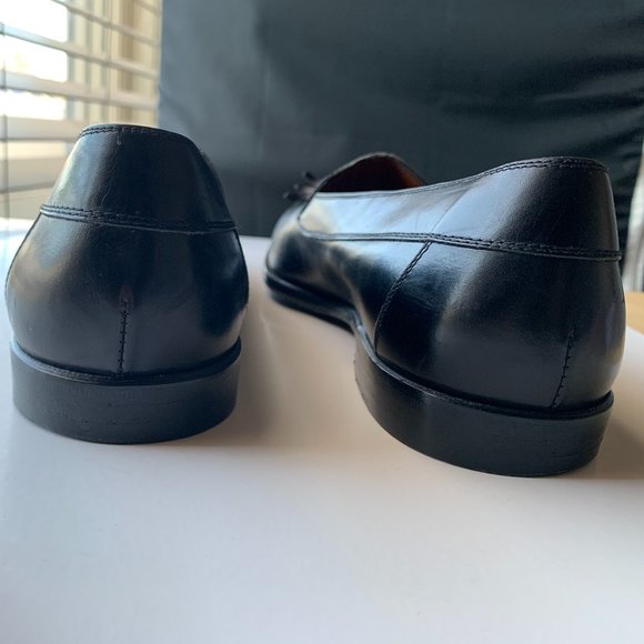 Salvatore Ferragamo Black Leather Tassel Flat Loafers Slip On 8D Made in Italy - Picture 6 of 13